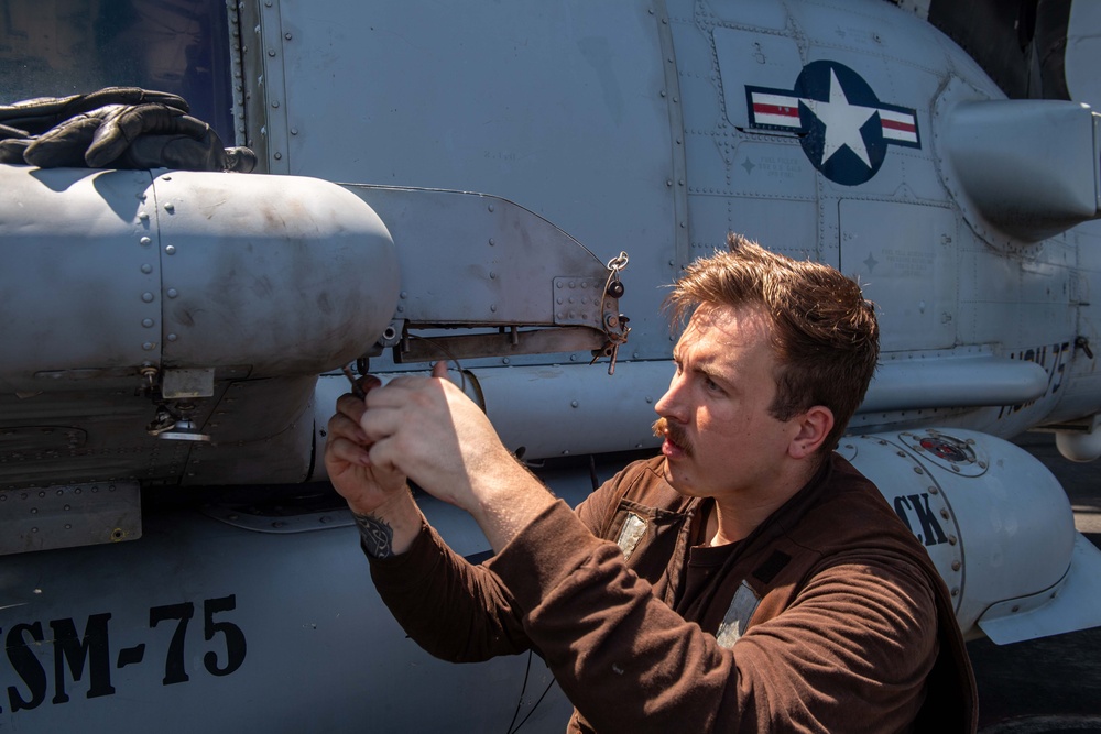 Maintaining HSM-75 Sea Hawks Aboard Theodore Roosevelt