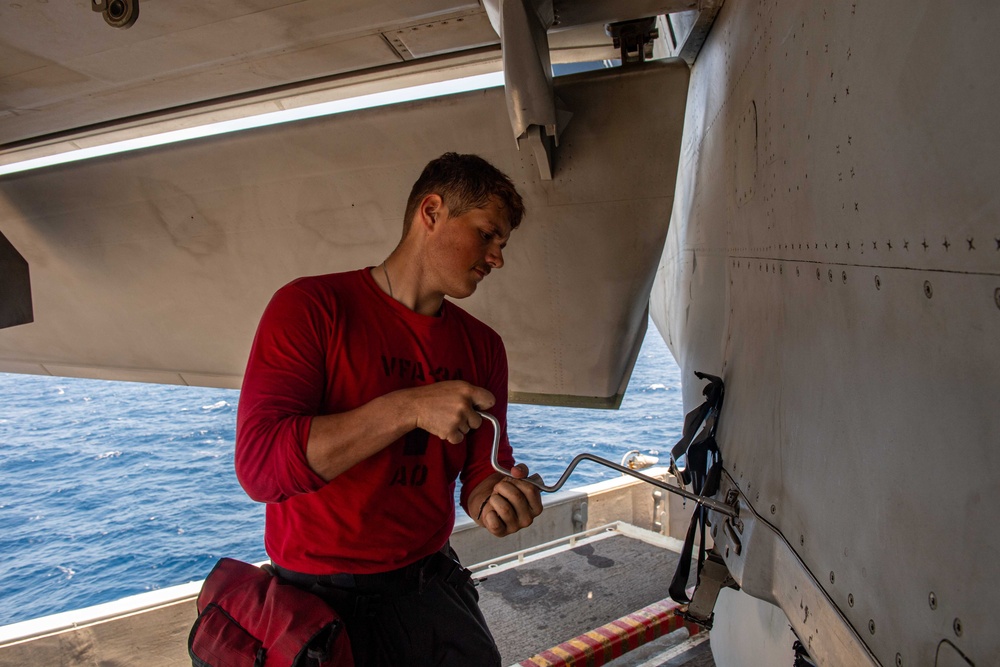 VFA-34 Super Hornet Maintenance Aboard Theodore Roosevelt