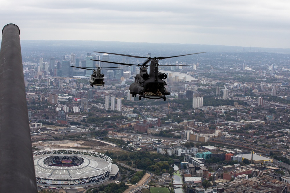 Dark Lightning Chinook Flyover London