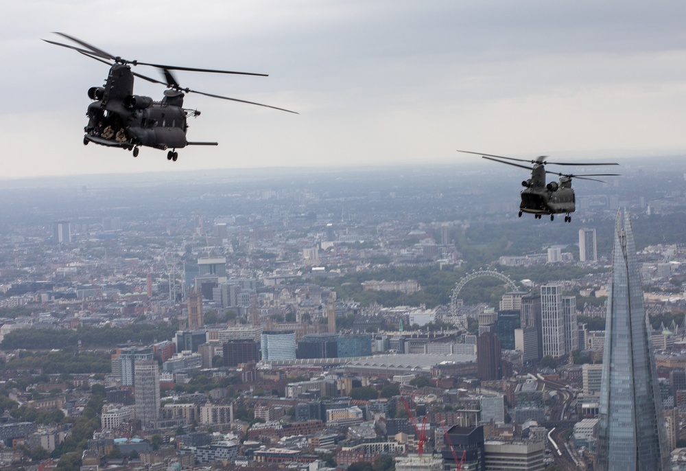 Dark Lightning Chinook Flyover London