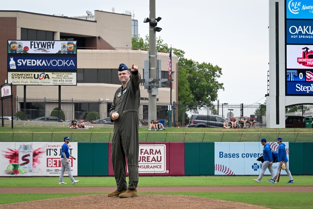 19 AW commander throws first pitch, engages with community