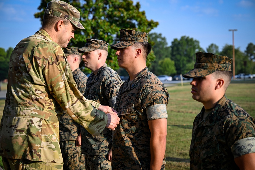 LRAFB commander recognizes Four U.S. Marines for Airmen Fitness Support