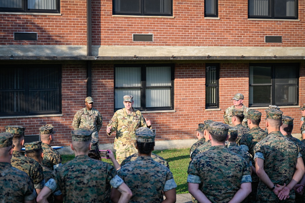 LRAFB commander recognizes Four U.S. Marines for Airmen Fitness Support