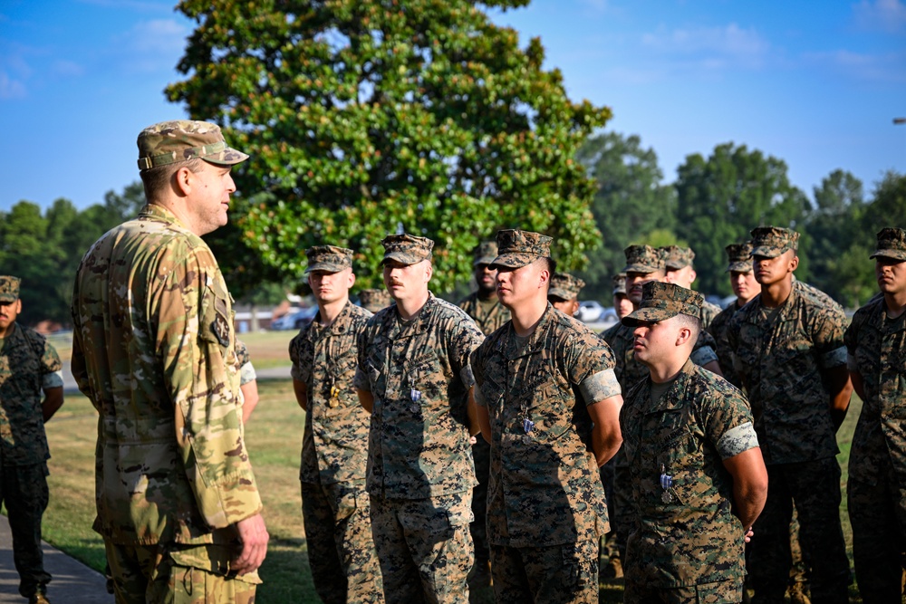 LRAFB commander recognizes Four U.S. Marines for Airmen Fitness Support