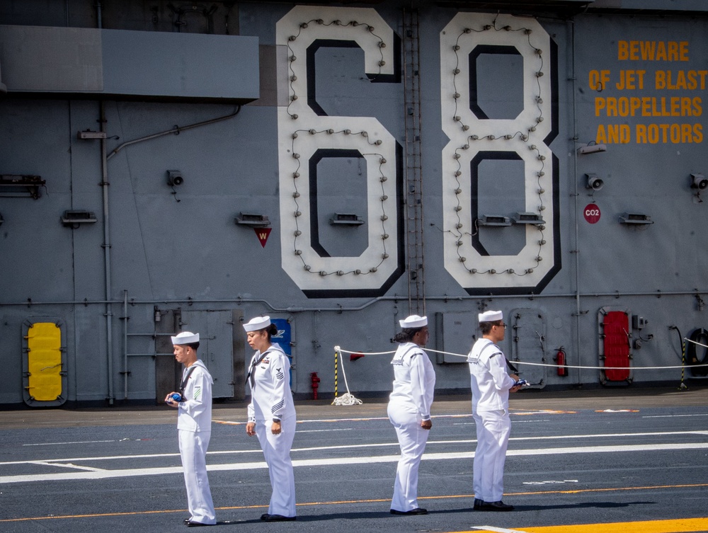 Nimitz Sailors Prepare to Shift Colors