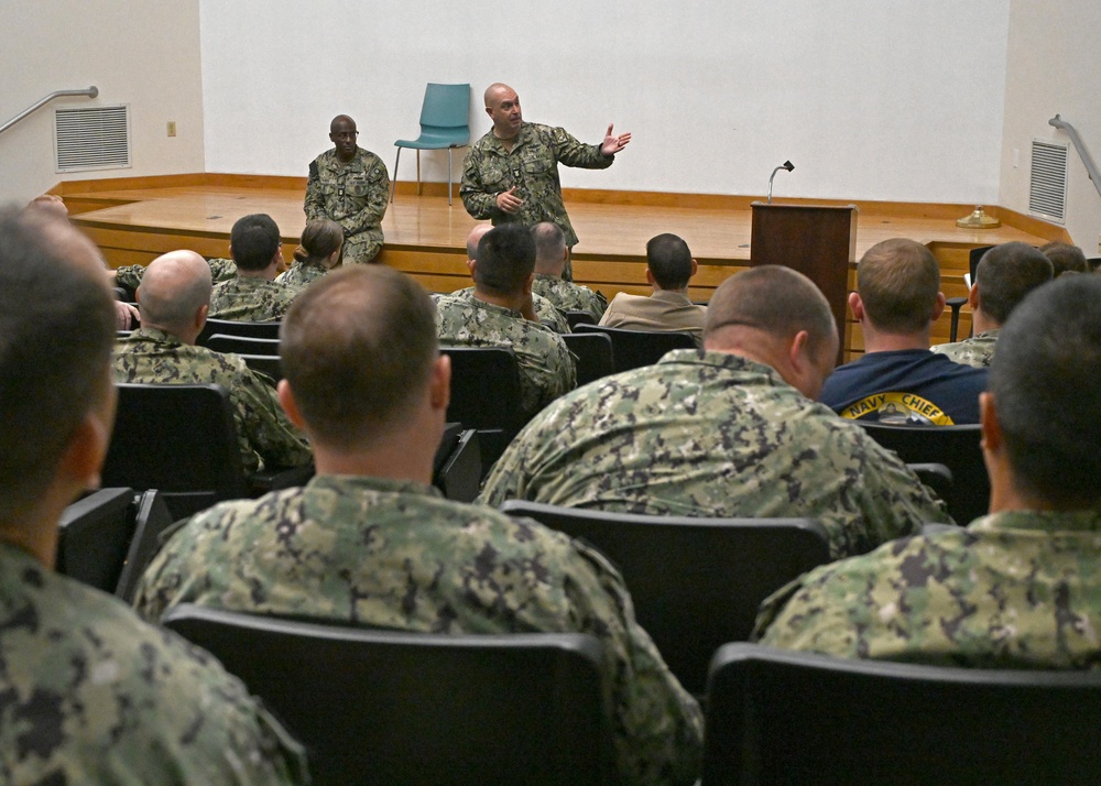 Fleet Master Chief Don Davis visits Naval Station Everett