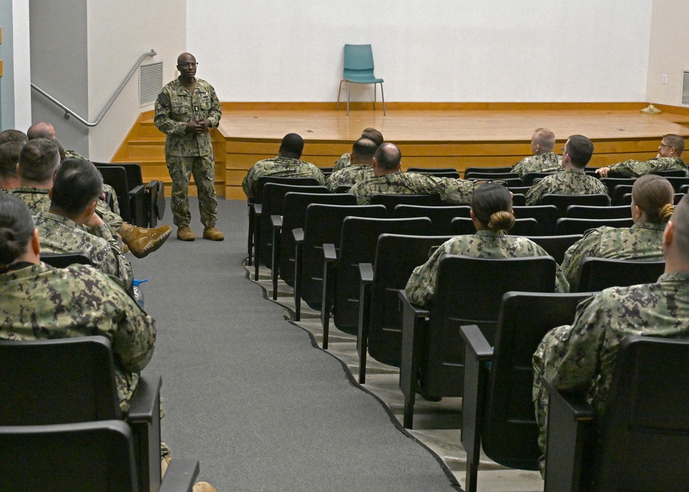 Fleet Master Chief Don Davis visits Naval Station Everett