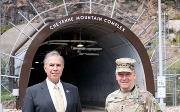 Lt. Gen. Thomas Dr. Dimitri Kusnezov, Under Secretary for the Science and Technology Directorate, Department of Homeland Security, visits Cheyenne Mountain Space Force Station