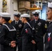 USS Ronald Reagan (CVN 76) Sailors conduct uniform inspections