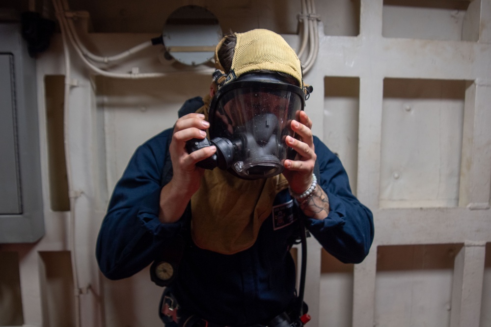 USS San Diego Holds Fire Drill