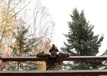 U.S. Soldier Scaling Reverse Climb in Best Medic Competition
