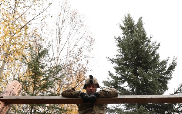 U.S. Soldier Scaling Reverse Climb in Best Medic Competition