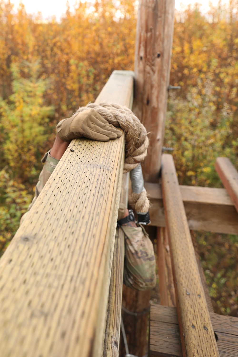 U.S. Soldier Grips Obstacle in Best Medic Competition