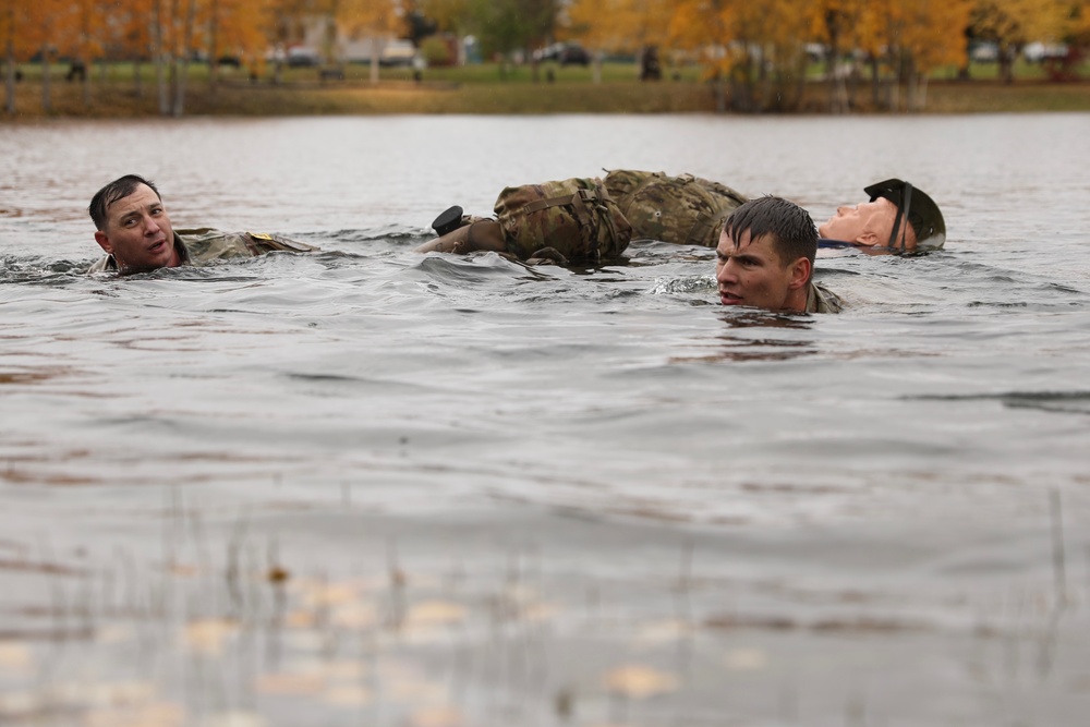 U.S. Soldiers Navigate Cold Waters in Best Medic Competition