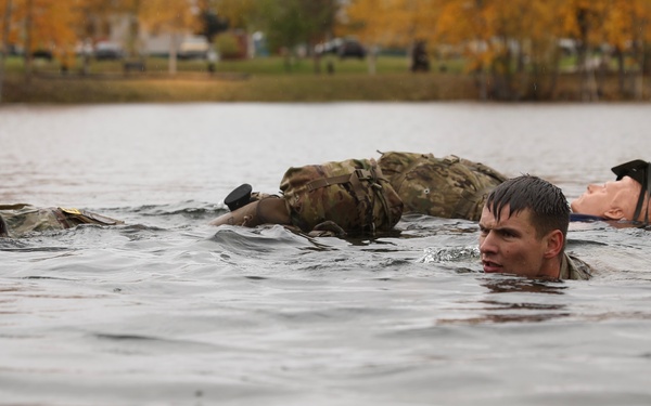 U.S. Soldiers Navigate Cold Waters in Best Medic Competition
