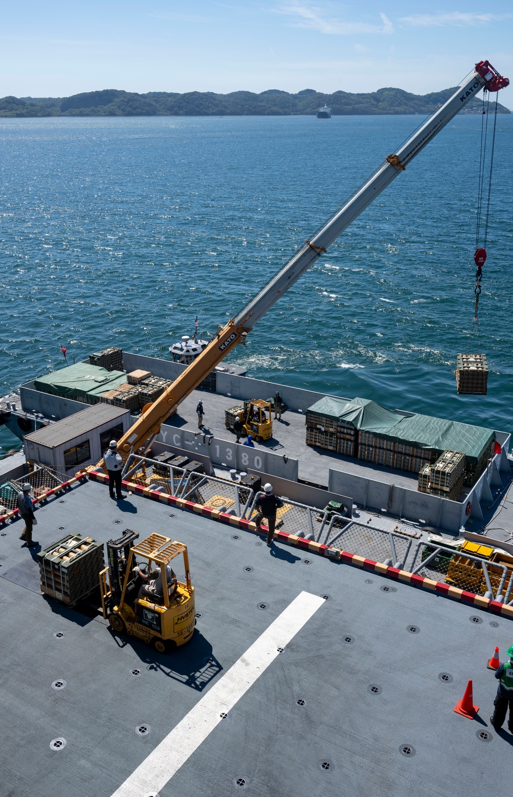 USS America (LHA 6) Conducts Ordnance Handling