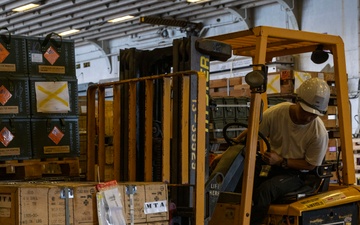 USS America (LHA 6) Conducts Ordnance Handling