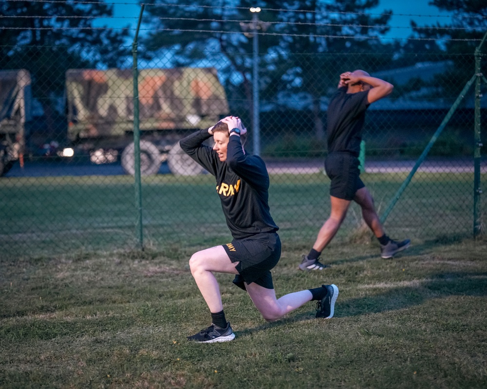Charlie Battery, 5-4 ADA Physical Training with 10th AAMDC CSM