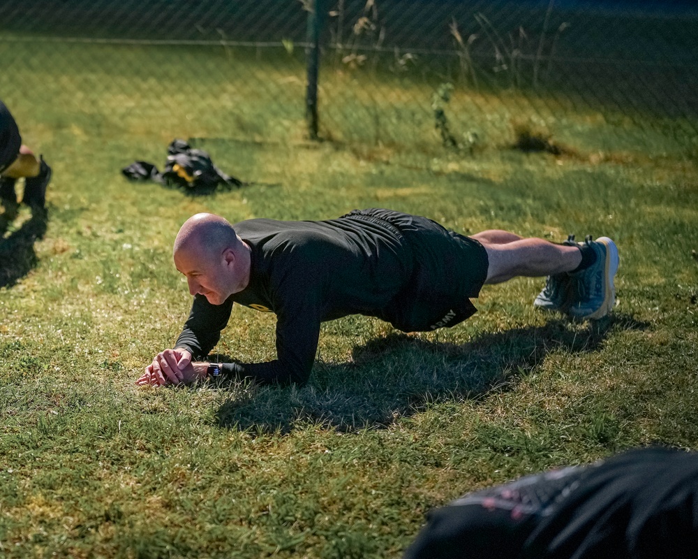 Charlie Battery, 5-4 ADA Physical Training with 10th AAMDC CSM