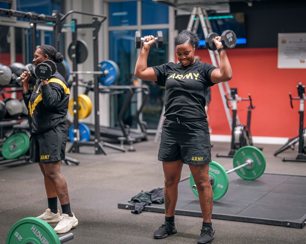 Charlie Battery, 5-4 ADA Physical Training with 10th AAMDC CSM