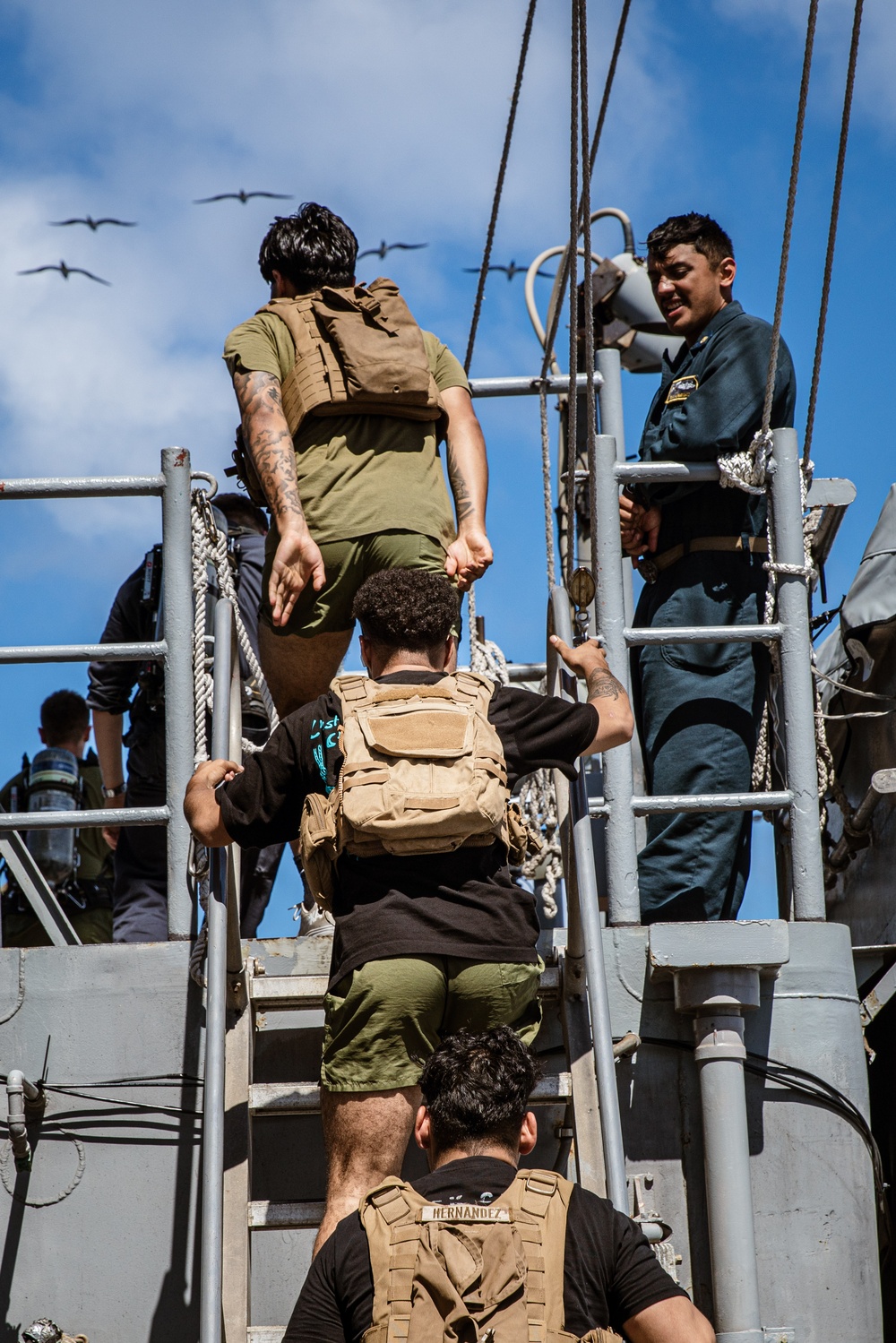 Marines, Sailors Conduct 9/11 Memorial Stair Climb Aboard Harpers Ferry