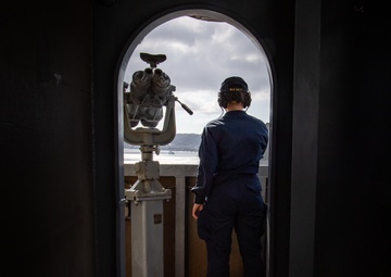 Nimitz Sailor Stands Watch