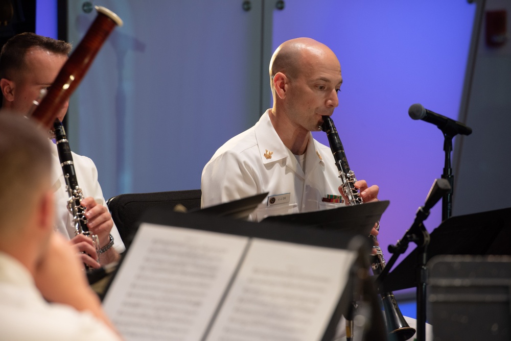 Members of the United States Navy Band perform a chamber music recital on Millenium Stage at The Kennedy Center in Washington, D.C.