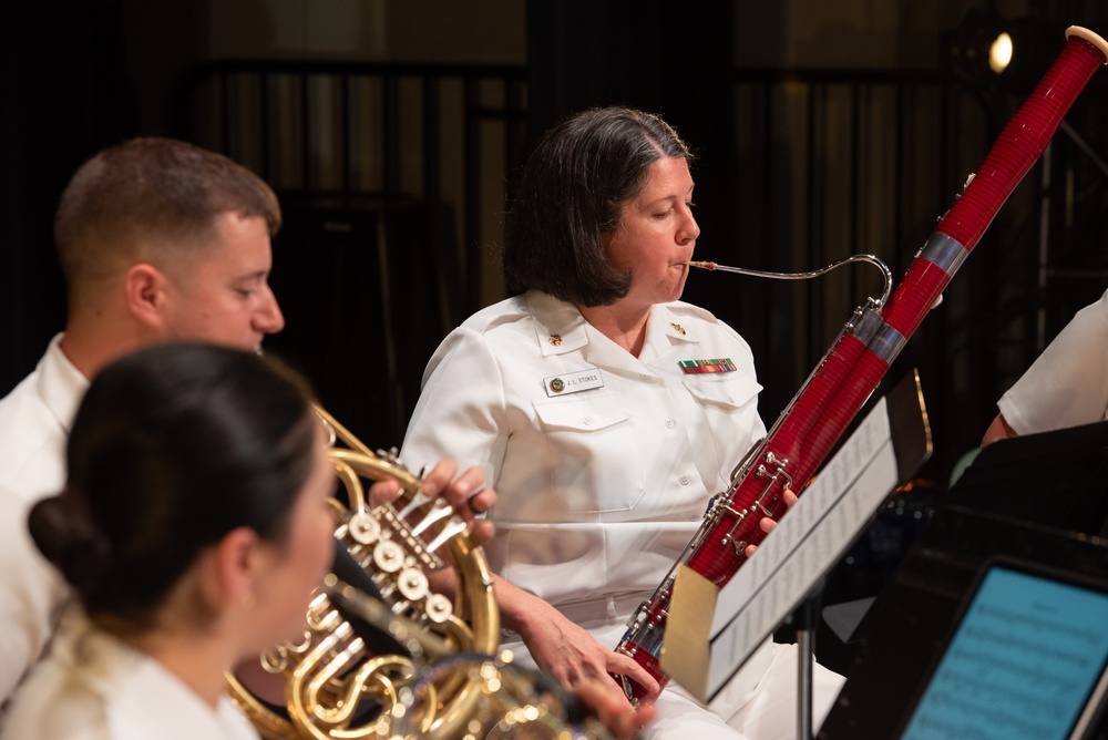 Members of the United States Navy Band perform a chamber music recital on Millenium Stage at The Kennedy Center in Washington, D.C.