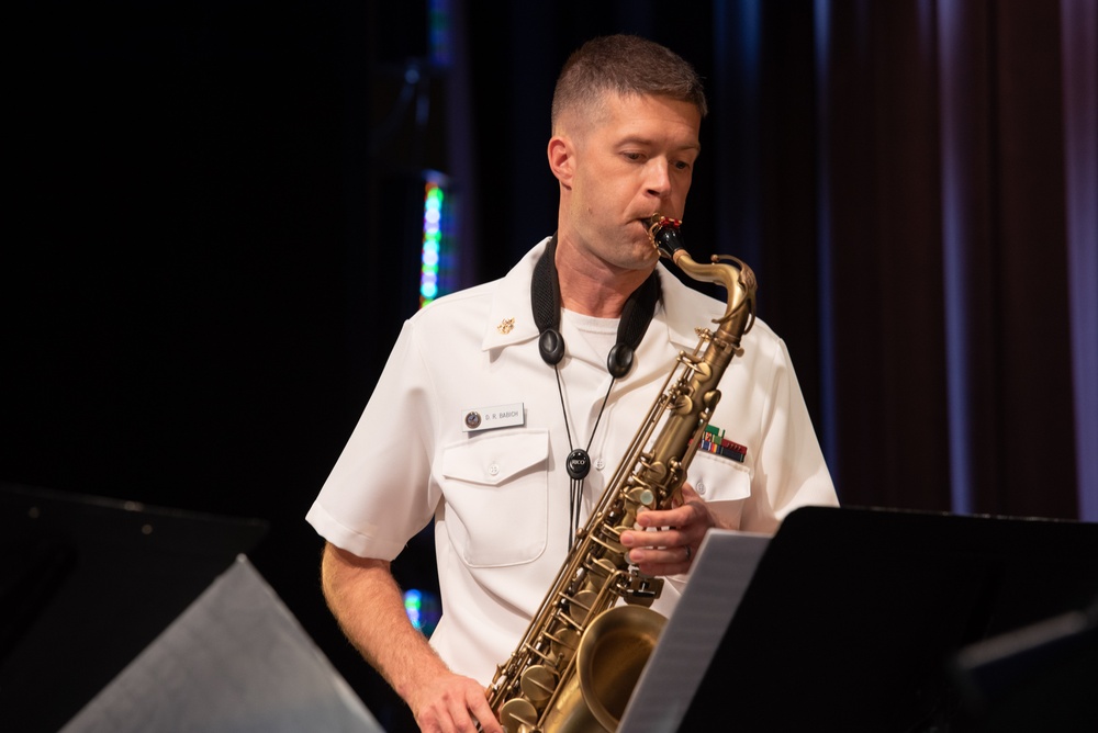 Members of the United States Navy Band perform a chamber music recital on Millenium Stage at The Kennedy Center in Washington, D.C.