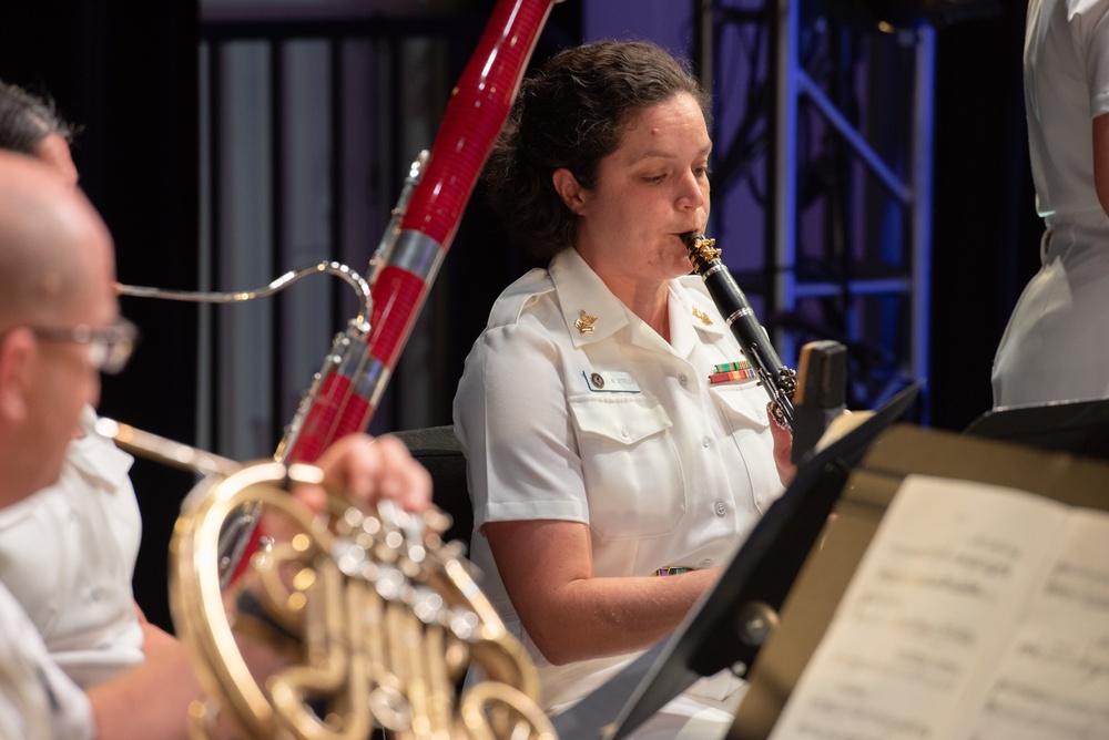 Members of the United States Navy Band perform a chamber music recital on Millenium Stage at The Kennedy Center in Washington, D.C.