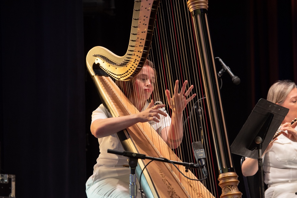 Members of the United States Navy Band perform a chamber music recital on Millenium Stage at The Kennedy Center in Washington, D.C.