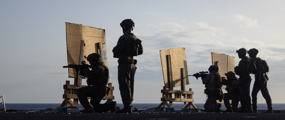 24th MEU (SOC) Marines Conduct Deck Shoot Aboard USS New York (LPD 21)
