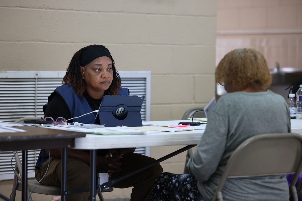 Hurricane Francine: FEMA Disaster Survivor Assistance Registration in Terrebonne Parish Shelter