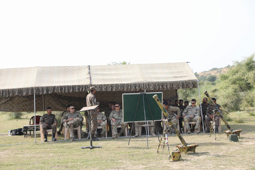 U.S. and Indian Soldiers perform artillery drills during YA 24