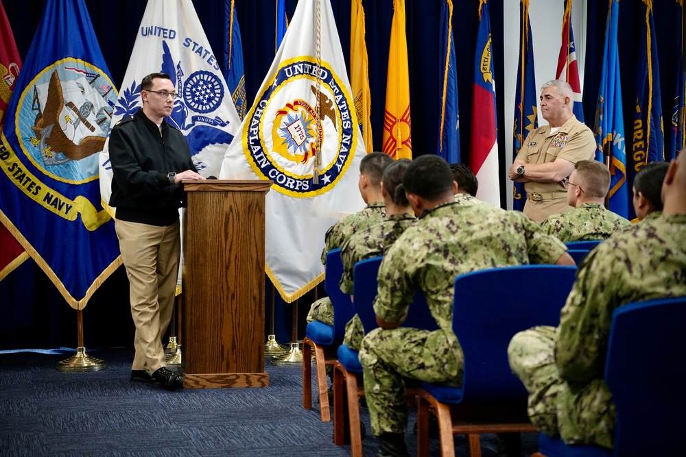 Navy Chief of Chaplains and Senior Enlisted Advisor visit Naval Station Newport