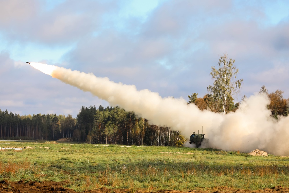 4-133 Field Artillery Regiment conducts multinational HIMARS Live Fire Exercise near Tapa, Estonia