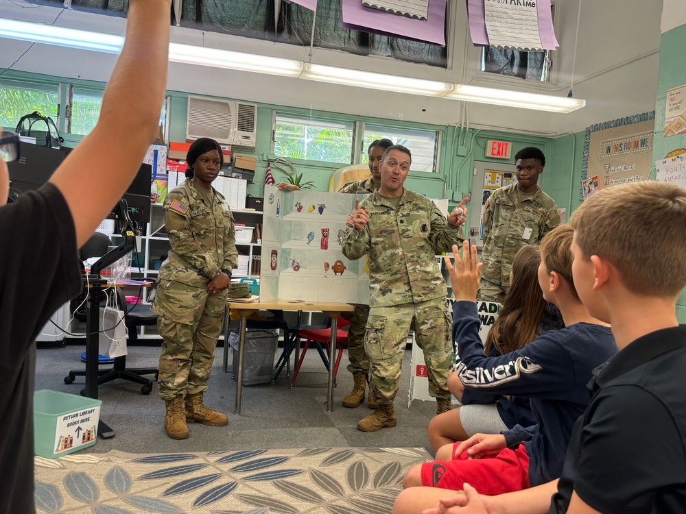 Hale Keiki Students learn Food Safety from Army Soldiers