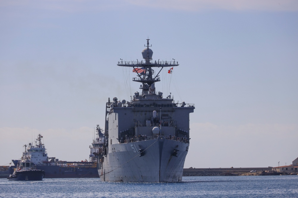 24th MEU (SOC) Arrives in Limassol, Cyprus Aboard the USS Oak Hill (LSD-51)