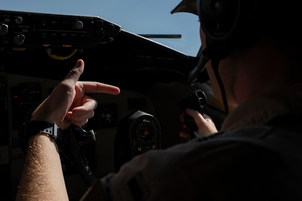 International F-16s refuel during Exercise Ballast Cannon