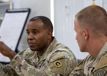 CSMs Richardson and Trejo recognize Soldiers during battlefield circulation [Photo 8 of 8]