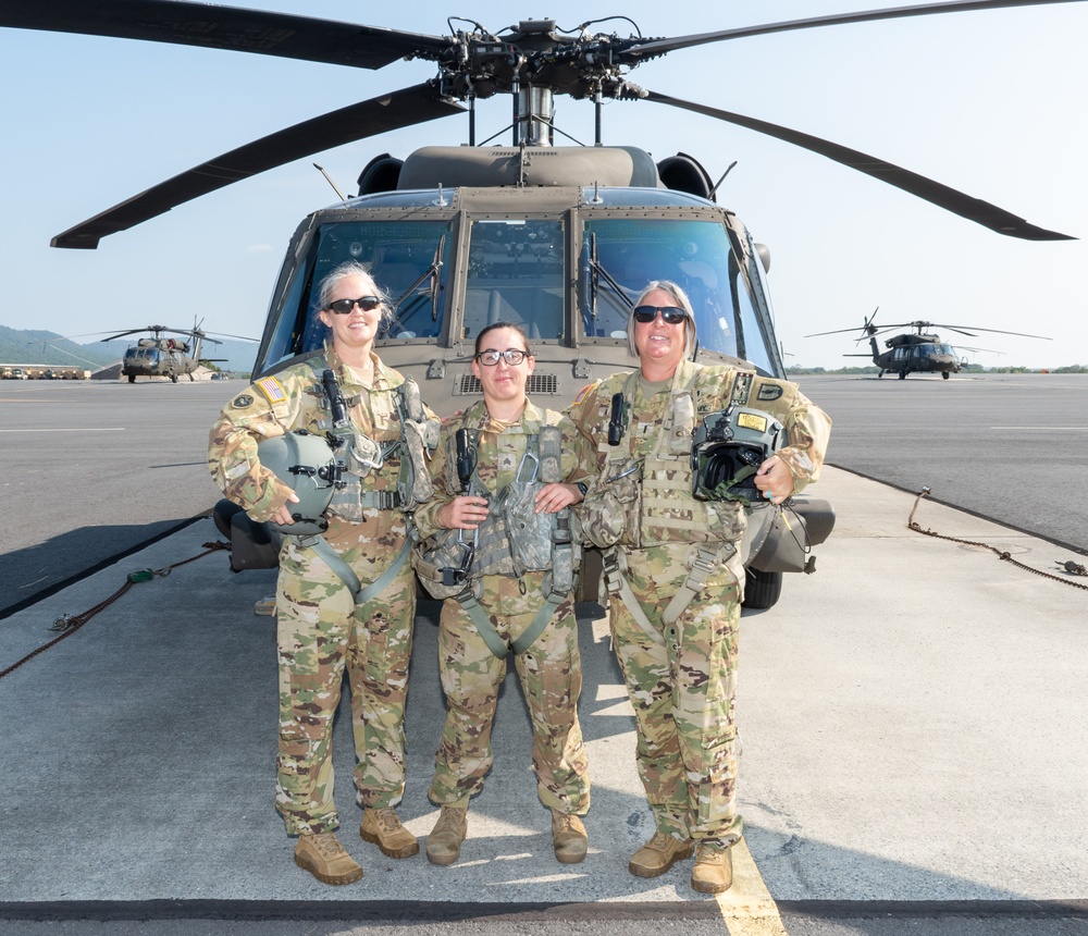 Pa. Guard celebrates women in aviation with all-female crewed helicopter flyover