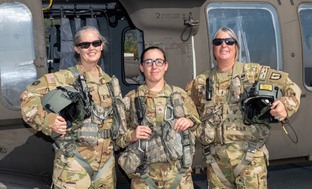 Pa. Guard celebrates women in aviation with all-female crewed helicopter flyover