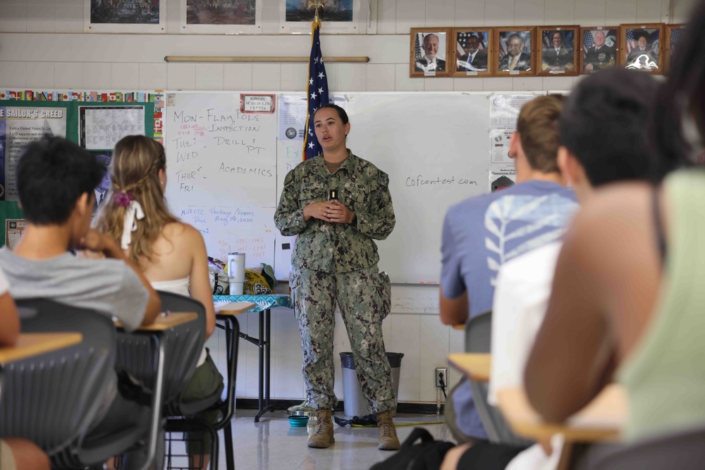 USS Chung-Hoon Sailors conduct Namesake visit to Radford High School