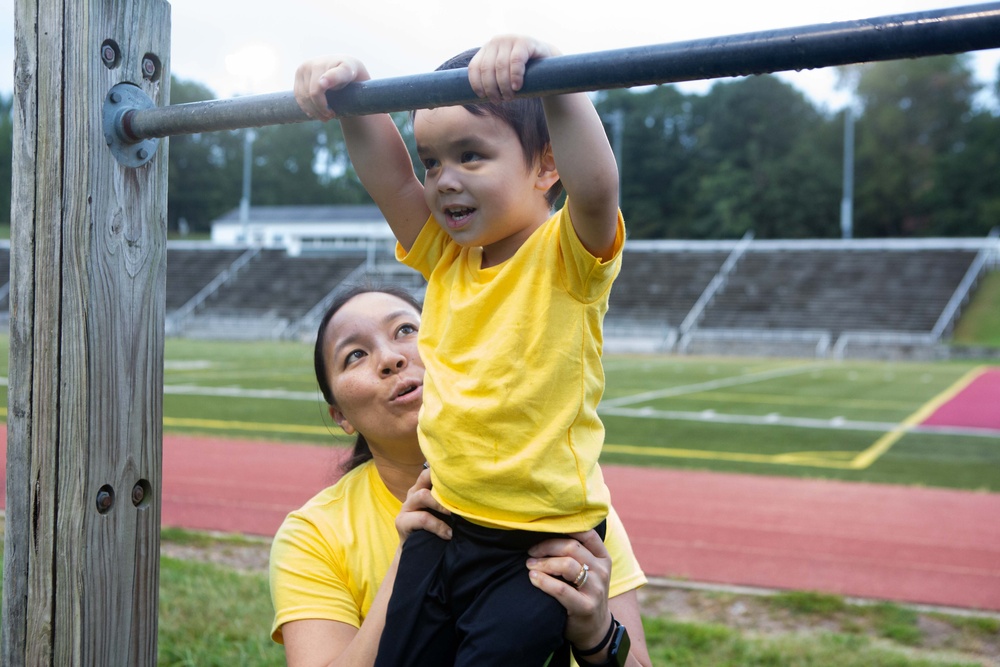 Marines exercise for Suicide Prevention Awareness Month