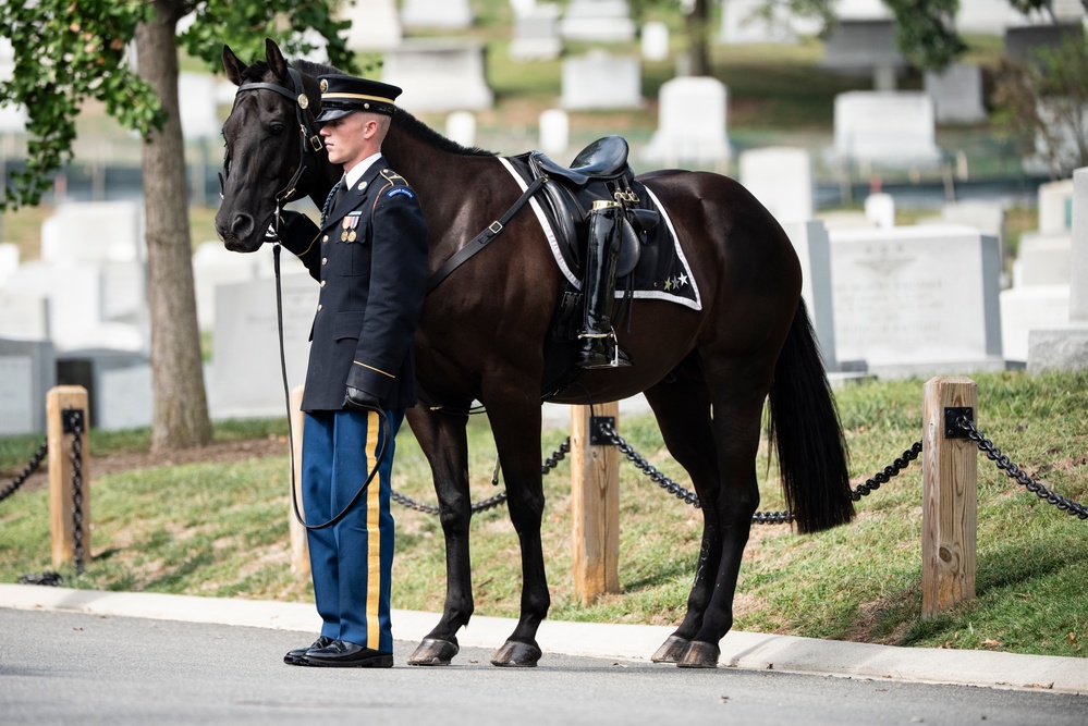 Military Funeral Honors with Funeral Escort are Conducted for Retired U.S. Army Lt. Gen. Arthur Gregg