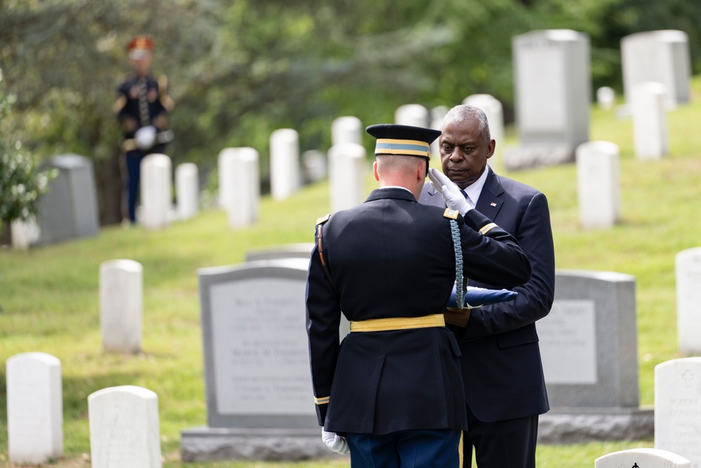 Military Funeral Honors with Funeral Escort are Conducted for Retired U.S. Army Lt. Gen. Arthur Gregg