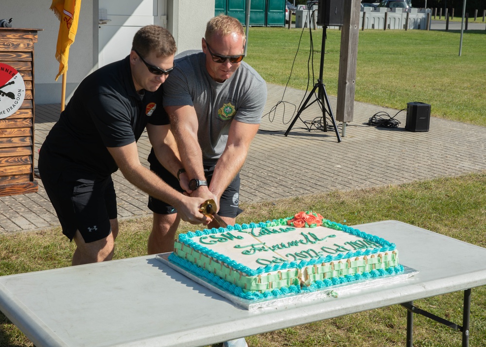 Regimental Support Squadron, 2nd Cavalry Regiment Farewells Command Sgt. Maj. Craig Yates