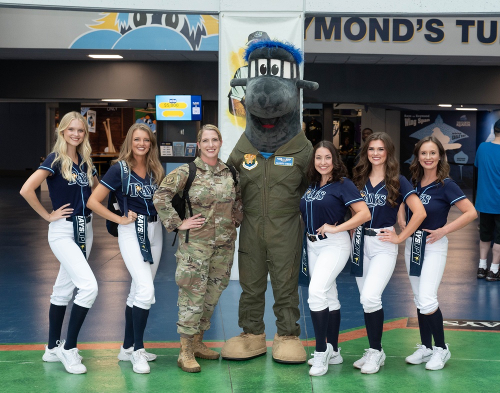 SrA O'Connor throws First Pitch at Tampa Bay Rays game