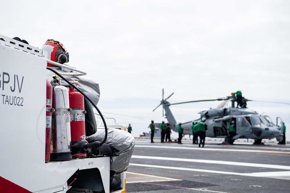 Nimitz Sailors Stand Watch on the Flight Deck