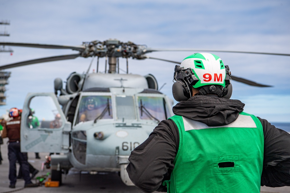 Nimitz Sailors Stand Watch on the Flight Deck